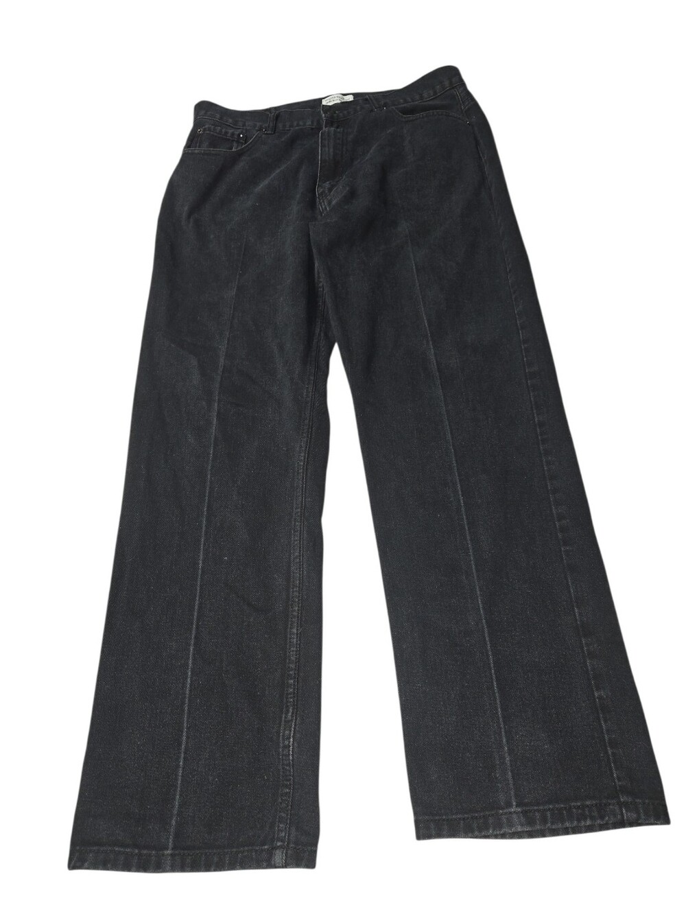 Men's Black Bootcut Jeans with Subtle Center Crease